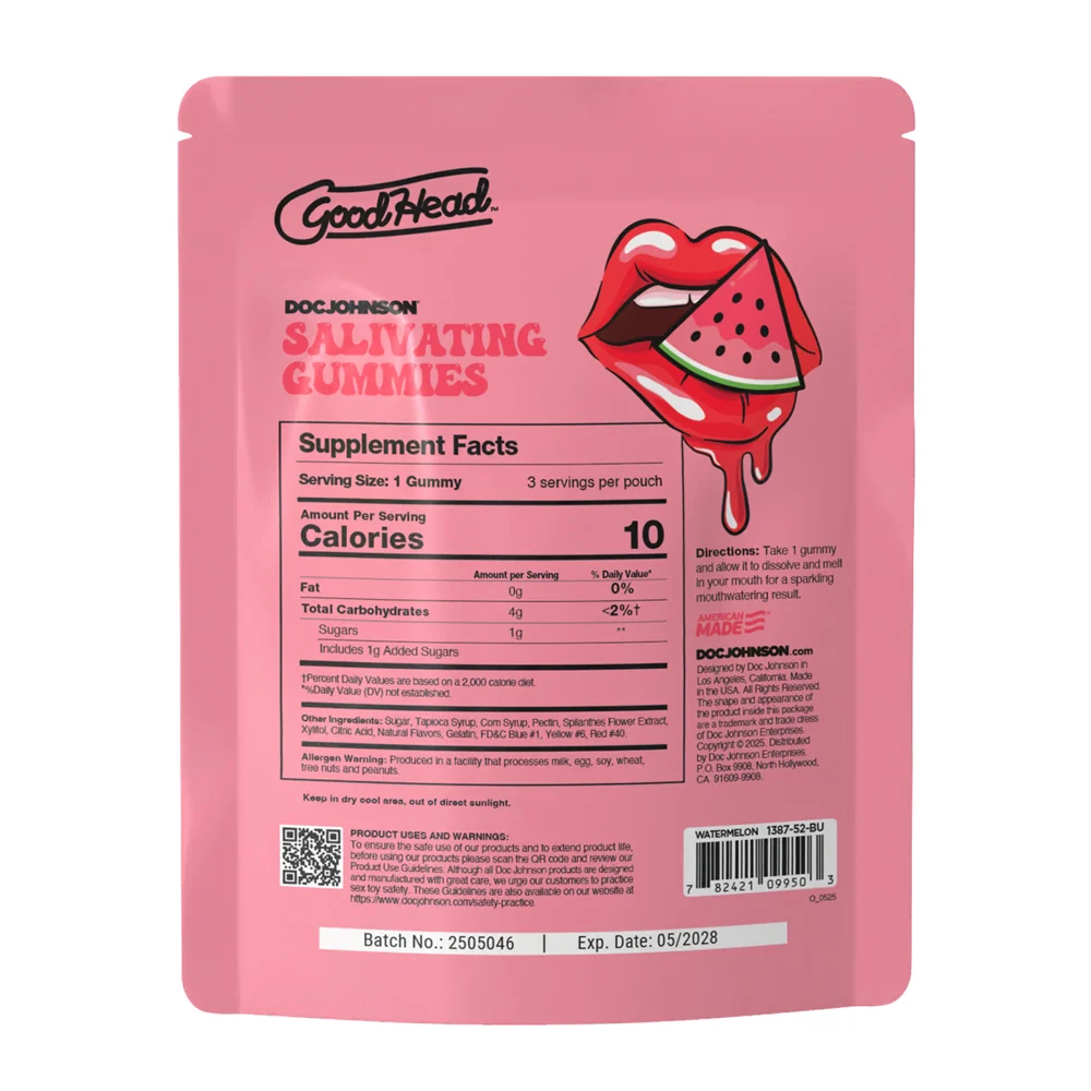 GoodHead Salivating Gummies in Green Apple and Watermelon