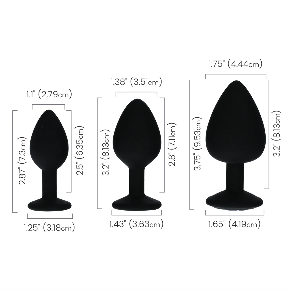 Silicone Gem Anal Kit™ 3 个渐进式肛塞，带宝石底座