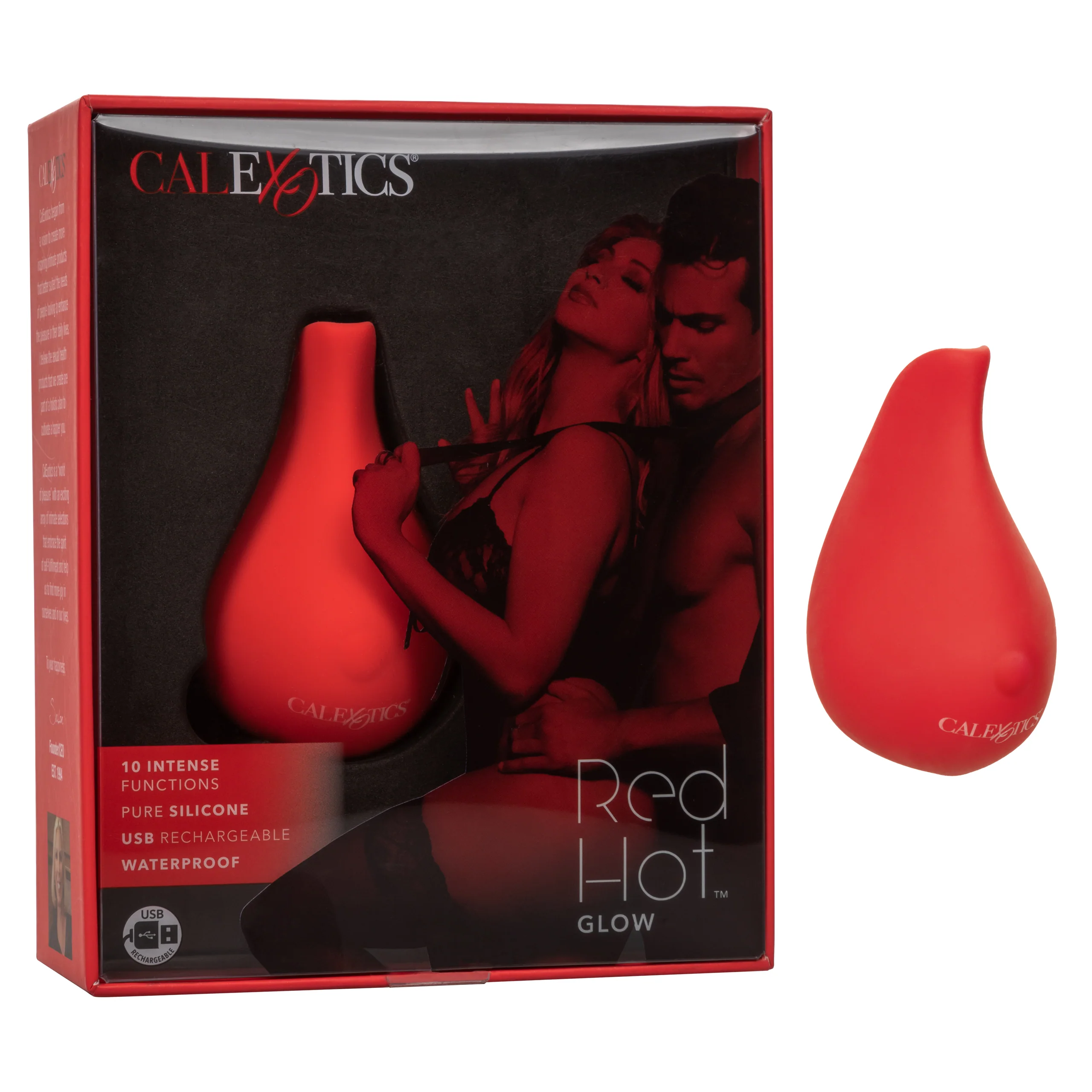 Red Hot Glow Contoured Vibrator with 10 Vibration Functions