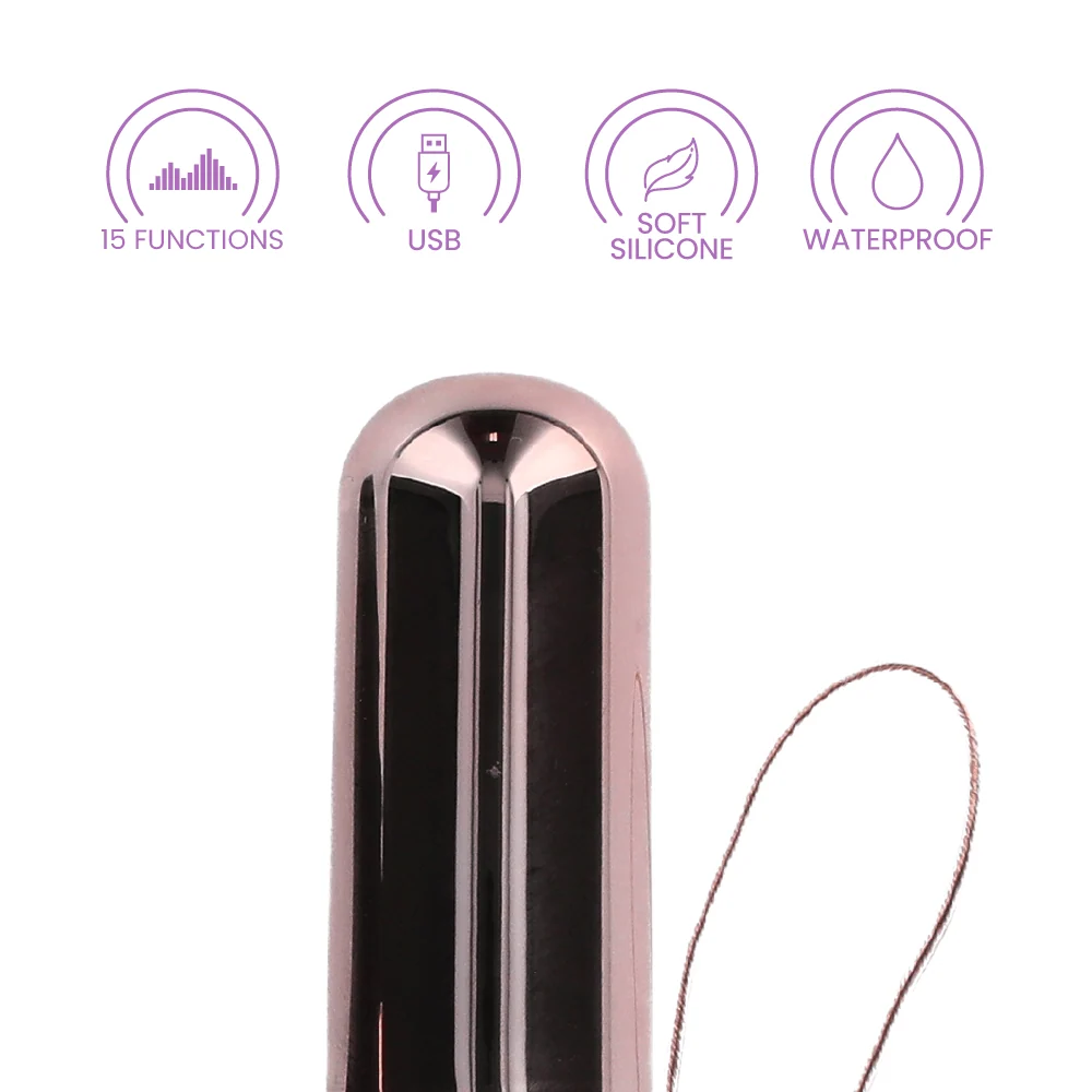Nu Sensuelle Remote Bullet Plus Rose Gold Vibrator with Vibrating Remote