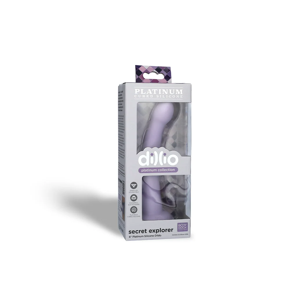 Dillio Platinum Secret Explorer Silicone Dildo for Harness Use