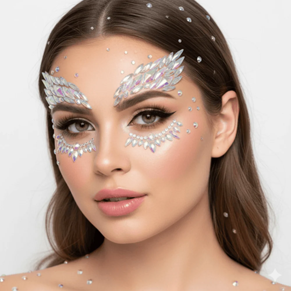 Neva Nude Mystique Iridescent Crystal Winged Face Sticker