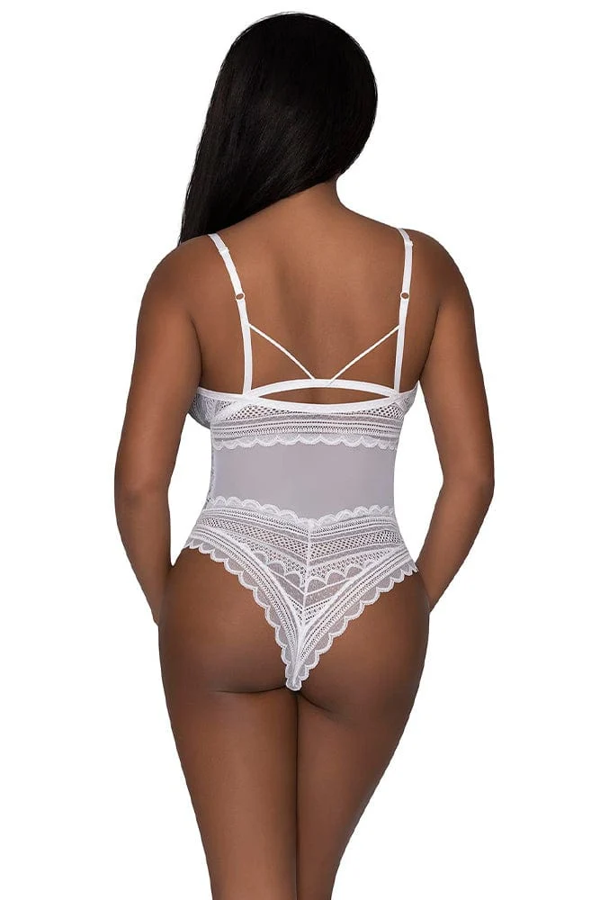 Modern Romance Cheeky Teddy with Mesh Lace and Strappy Back