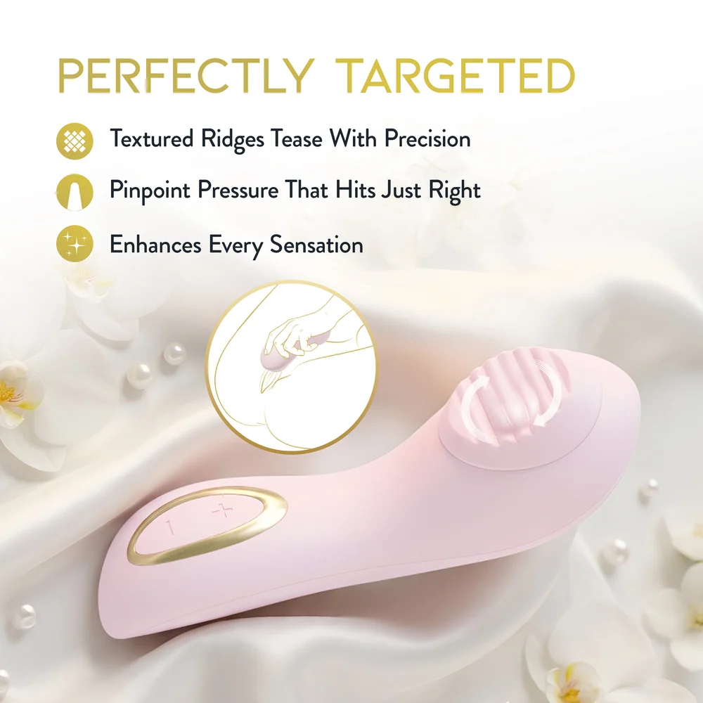 Blush Delice Dahlia Silicone Pulsing Clitoral Vibrator With Rotating Pearl