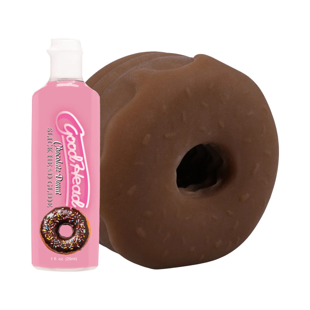 GoodHead Chocolate Donut Blowjob Set with Slick Head and Refresh Powder