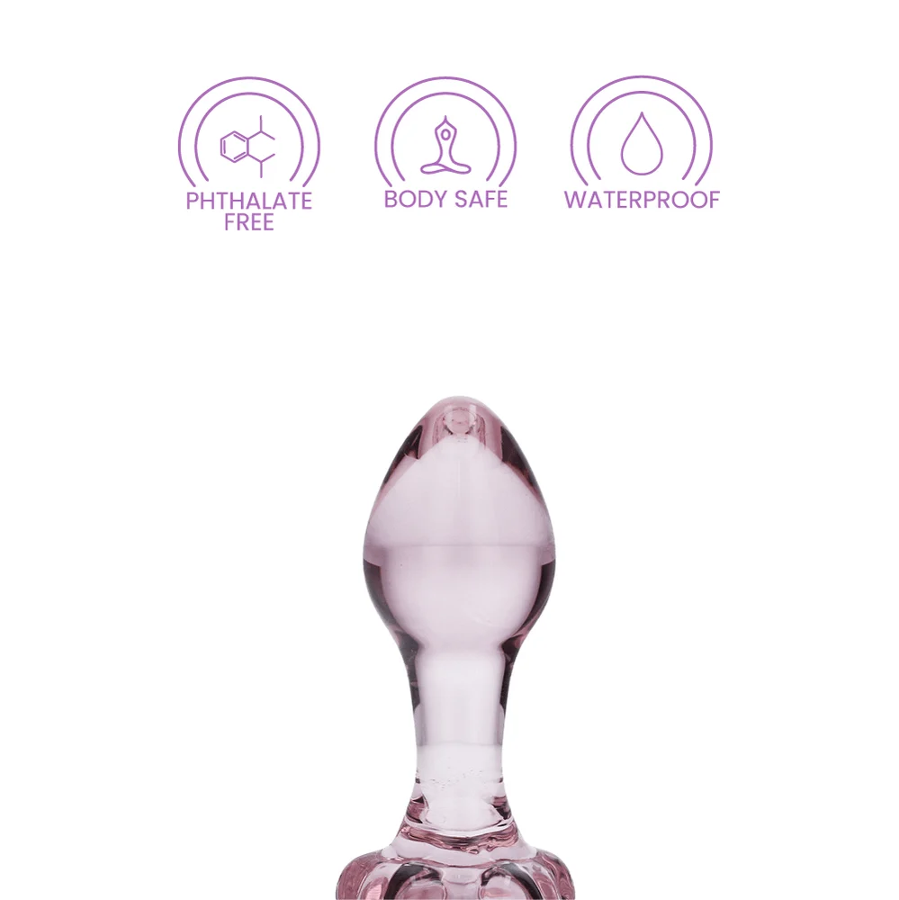 Icicles No. 48 粉色玻璃肛塞，适合初学者