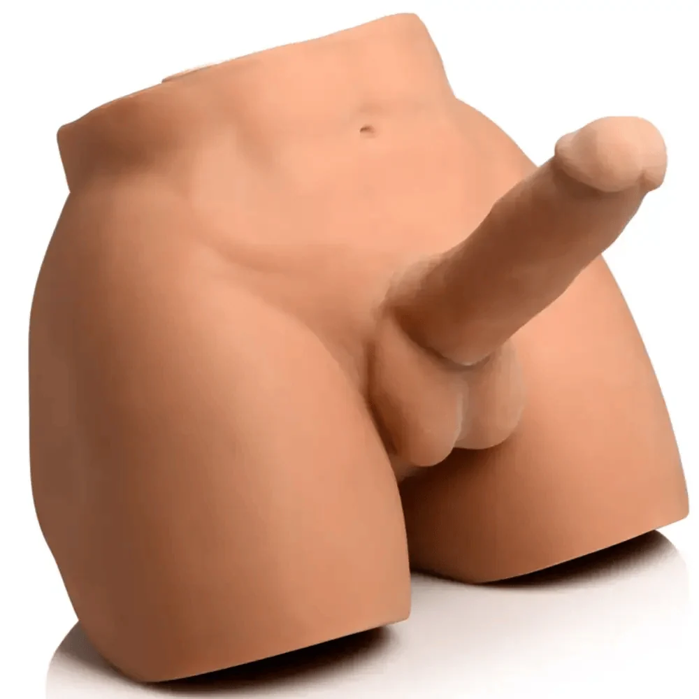 Jock Auto-Squeezing and Vibrating Male Masturbator with Poseable Dildo