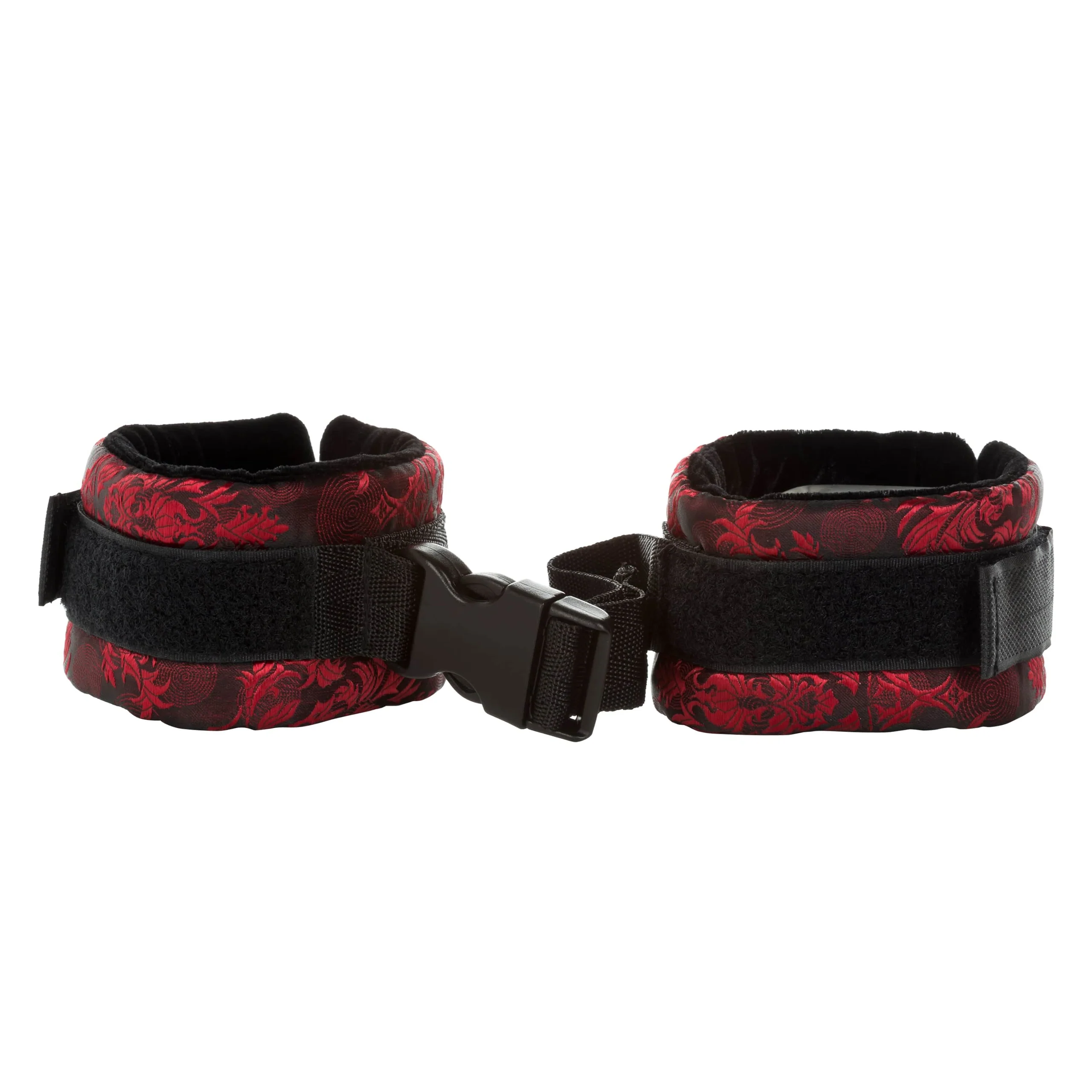 Scandal® Control Cuffs in Red and Black Brocade for Wrists or Ankles