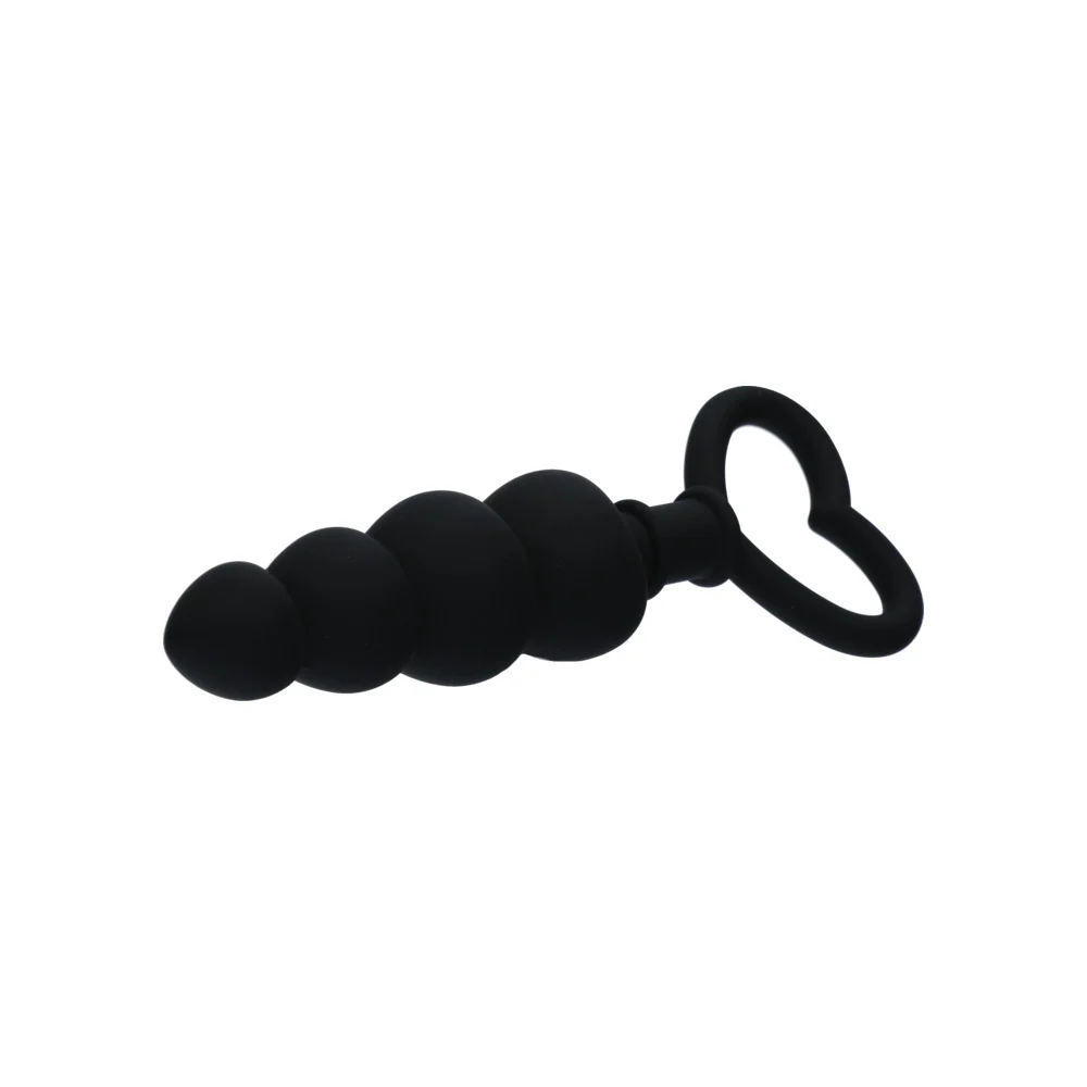 Silicone Love Probe™ Graduated Anal Plug with Heart Finger Loop