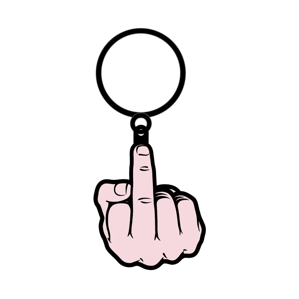 Middle Finger 蜜桃粉珐琅钥匙扣