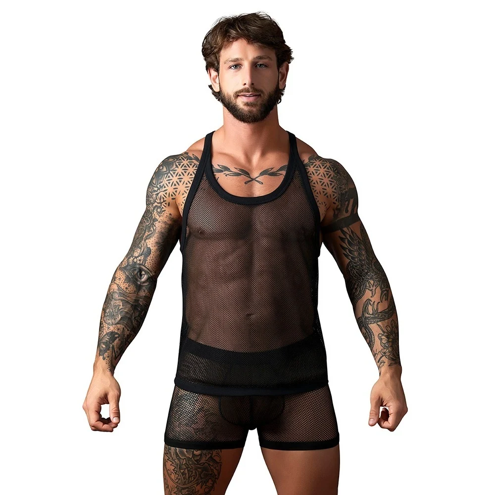 Male Power Fishnet 2.0 Tank Top with Racer Cut Back