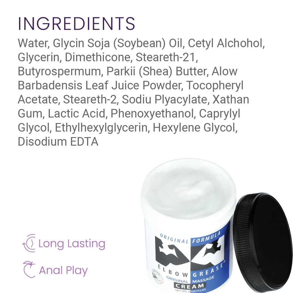 Elbow Grease Original Mineral Oil Cream for Solo and Partner Play