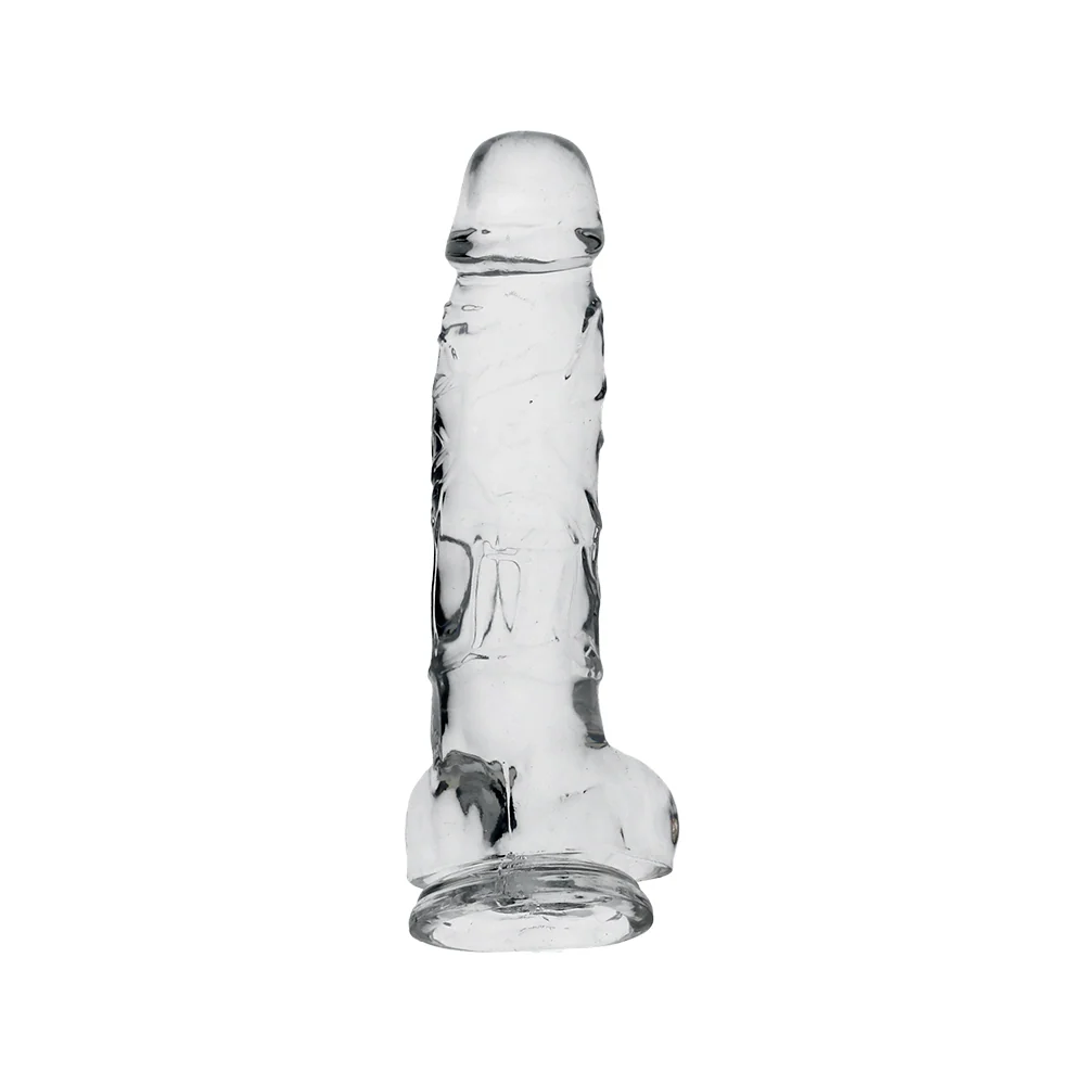 King Cock Clear Cock With Balls, Realistic Suction Cup Dildo