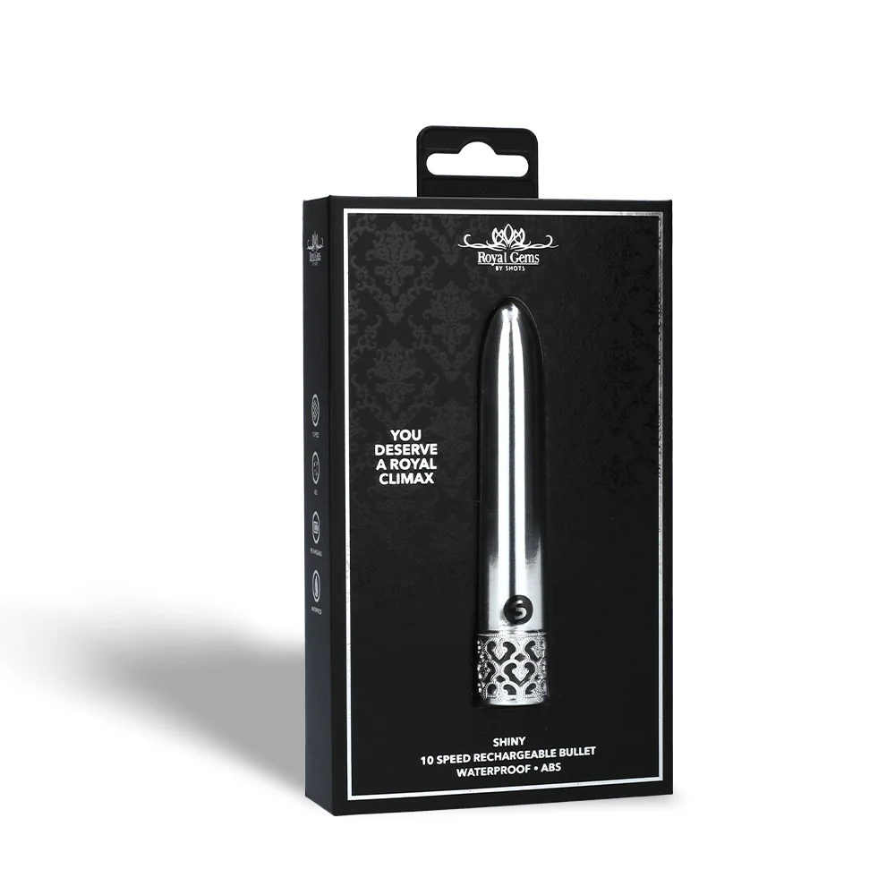 Royal Gems Shiny Slim Metal Rechargeable Vibrator