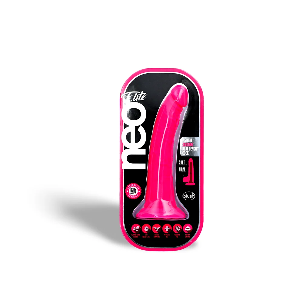 Neo Elite 7.5 Inch Silicone Dual Density Cock with Suction Cup
