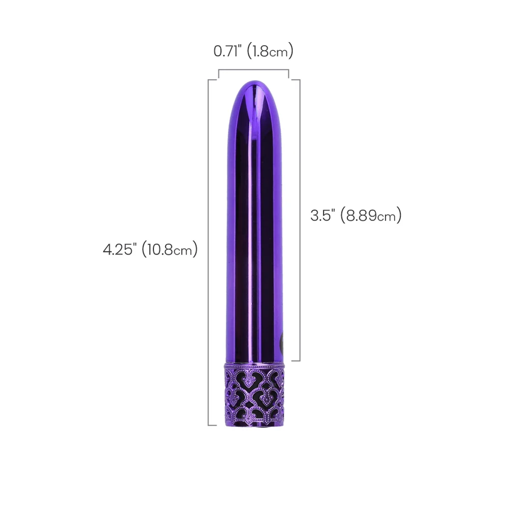 Royal Gems Shiny Slim Metal Rechargeable Vibrator