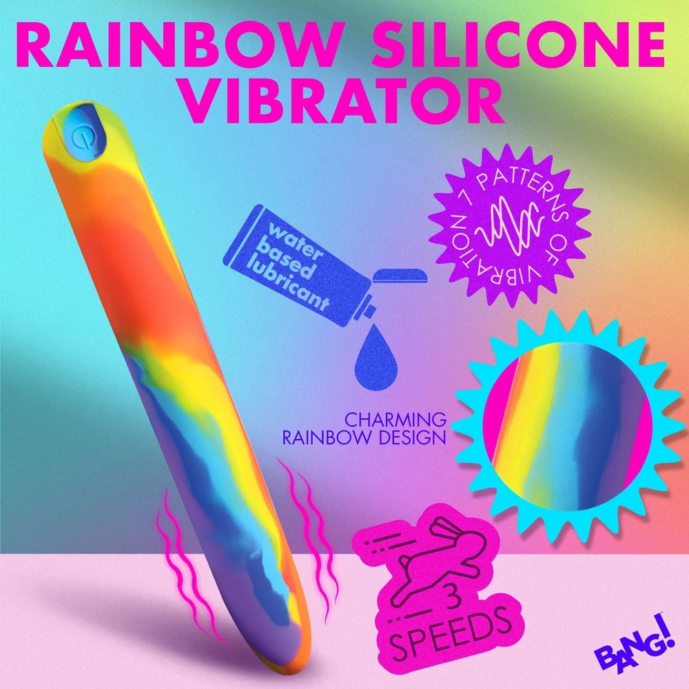 Bang! Rainbow Silicone Bullet Vibrator with 3 Speeds and 7 Patterns