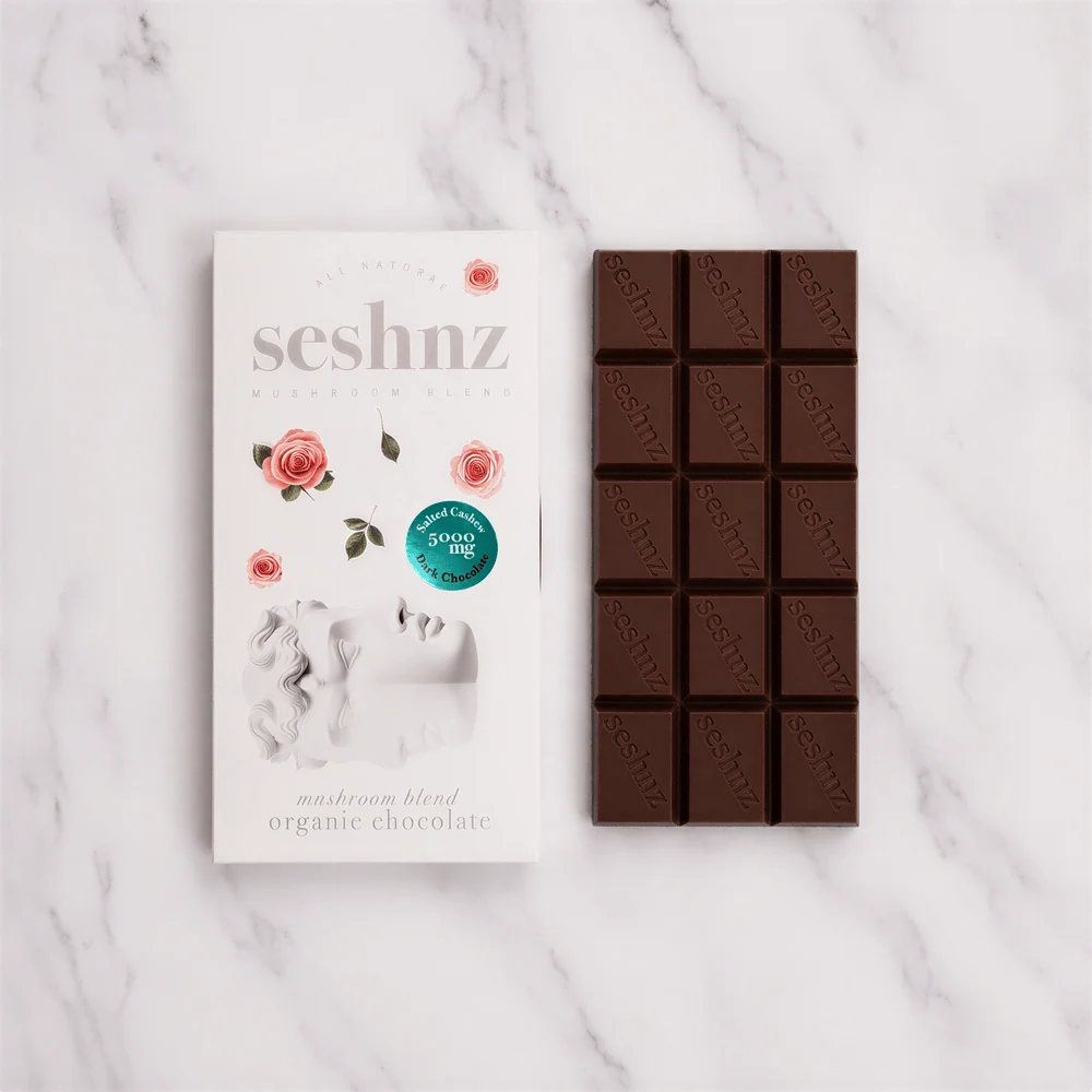 Seshnz Mushroom Blend Chocolate Bar 5000mg in Three Flavors