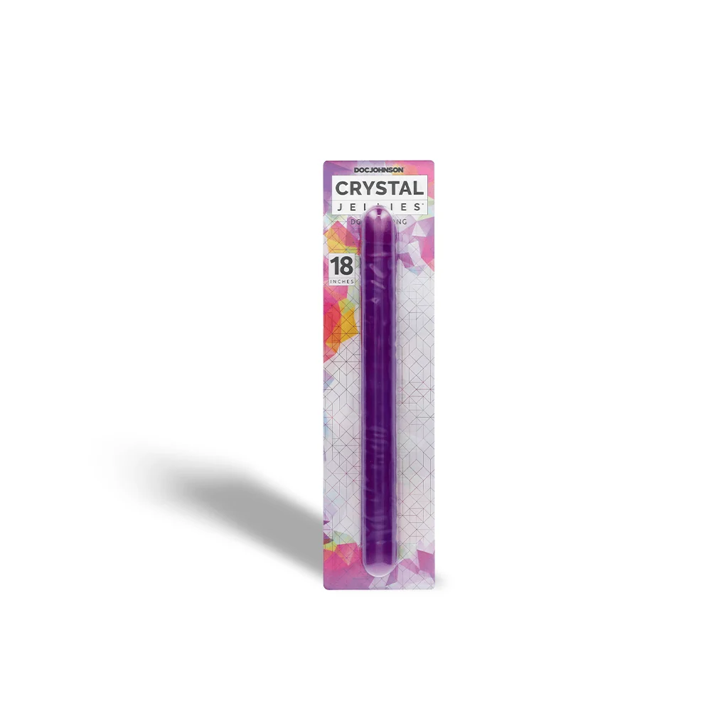 Doc Johnson Crystal Jellies Double Dong in Purple, 18 Inch