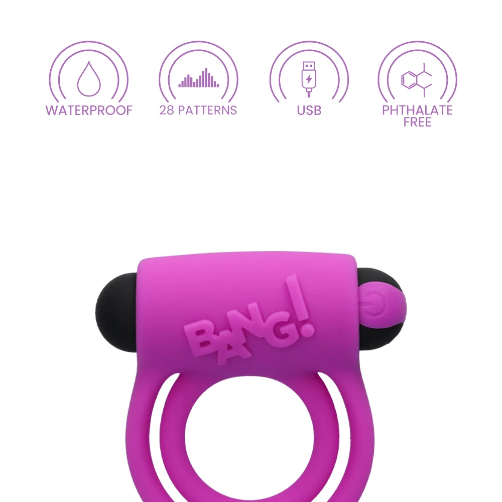 Bang! Remote Control Cock Ring With Two Stretchy Silicone Rings