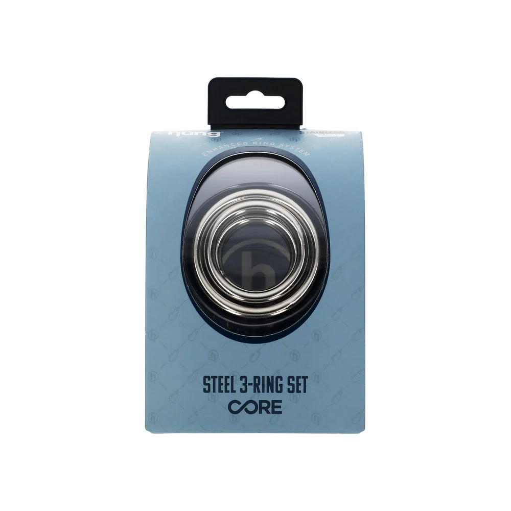 Hung Steel 3-Ring Set Weighted Stainless Steel Cock Rings