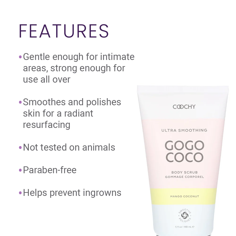 Coochy Ultra Body Scrub in Mango Coconut 5oz for Smooth Skin
