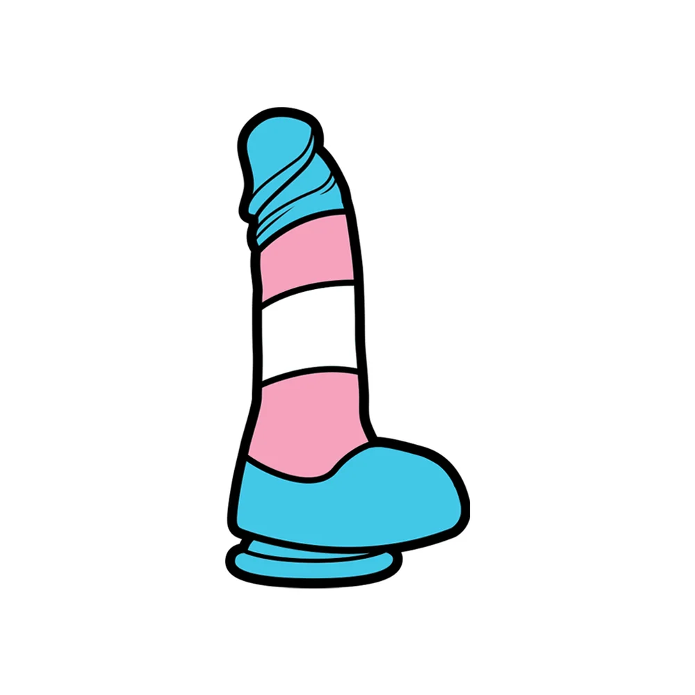 Trans Pride Dildo Enamel Lapel Pin by Wood Rocket