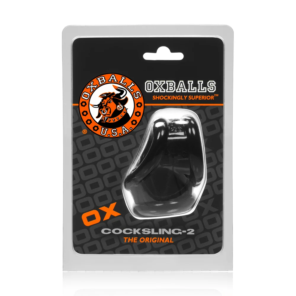 Oxballs Cocksling 2 黑色阴茎环 FLEXtpr 吊环 男用