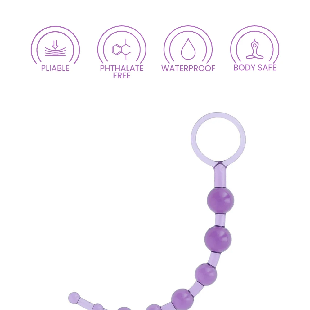 First Time® Love Beads - 紫色渐变式肛珠（带取出环）