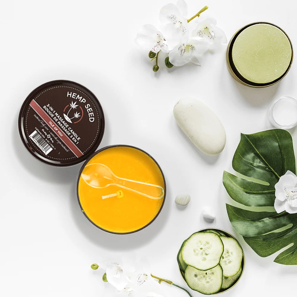 Hemp Seed Massage Candle That Melts into Warm Massage Oil