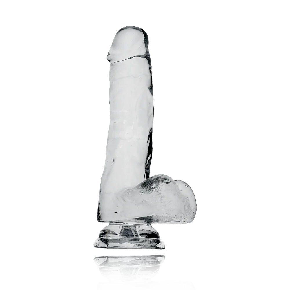 King Cock Clear Cock With Balls, Realistic Suction Cup Dildo