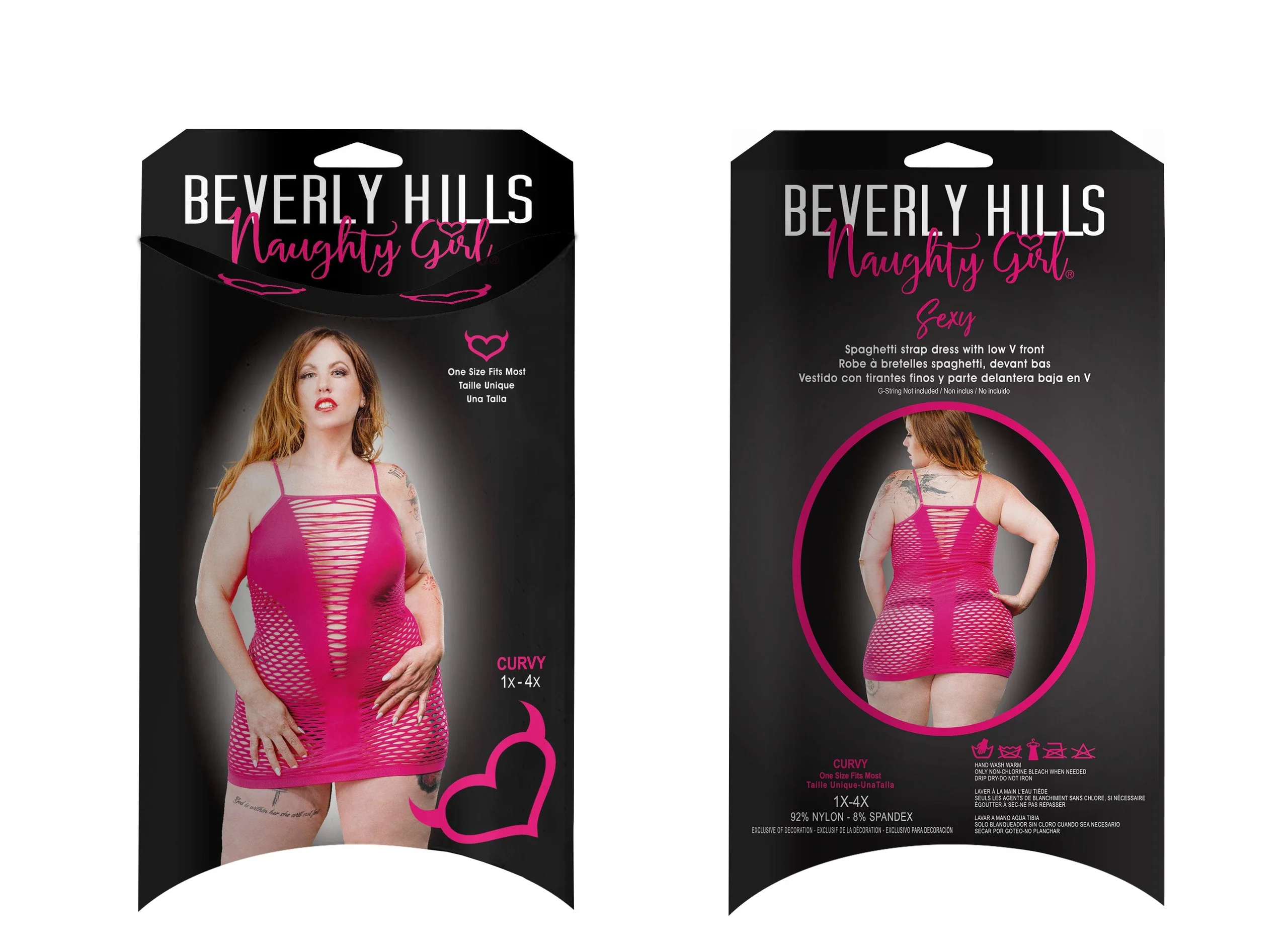Beverly Hills Naughty Girl 热粉色细带连衣裙