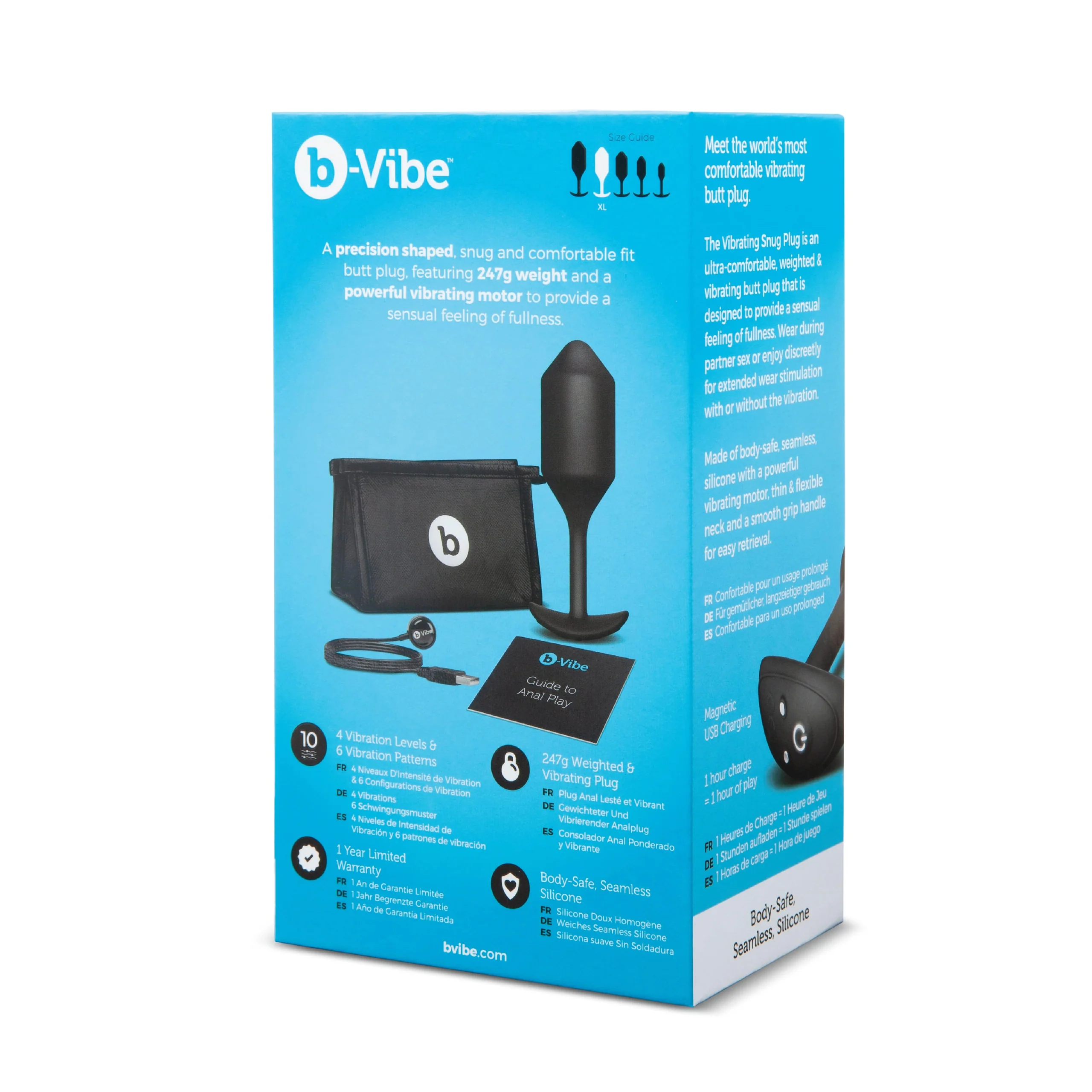 B-Vibe 振动 Snug Plug XL 黑色肛塞