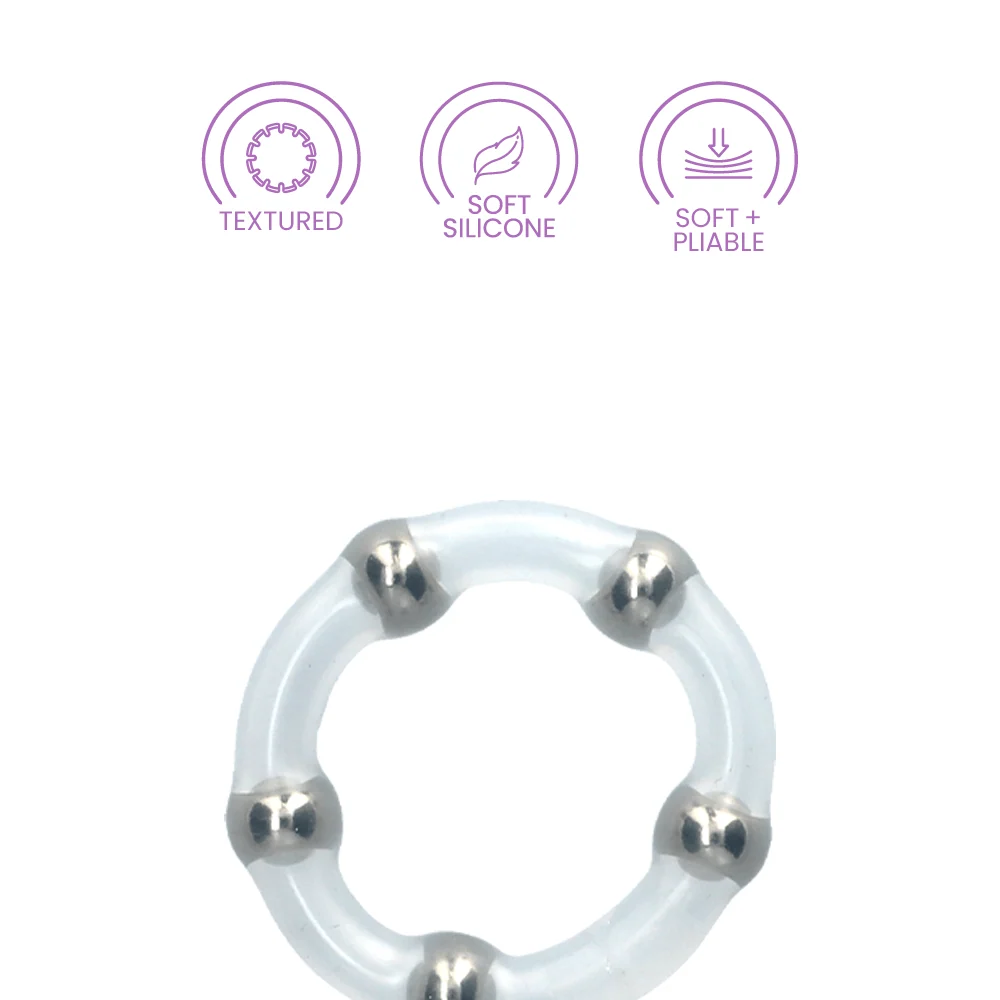 RingMaster Stretchy Bead Silicone Ring for Firmer Longer Erections