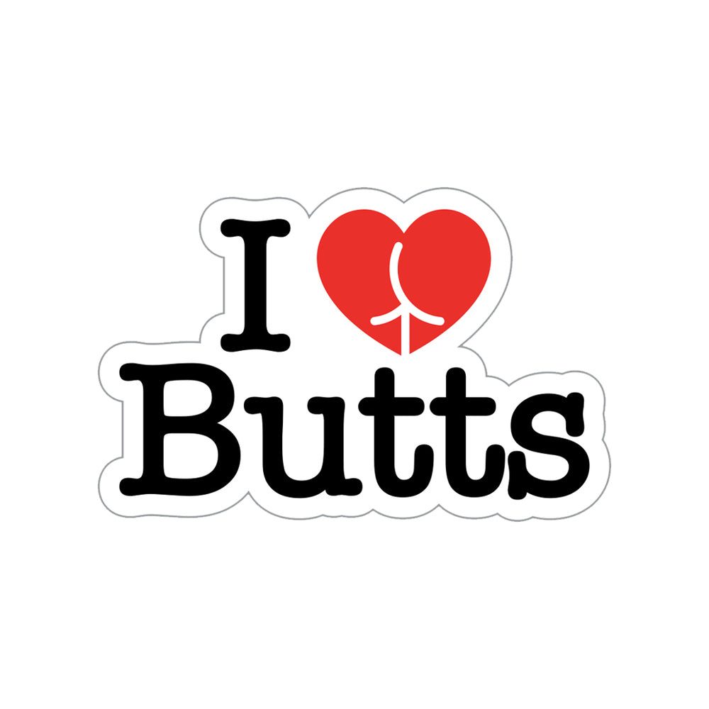 I Love Butts Enamel Lapel Pin With Heart Design