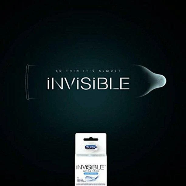 Durex Invisible Ultra Thin Lubricated Latex Condoms 3 Pack