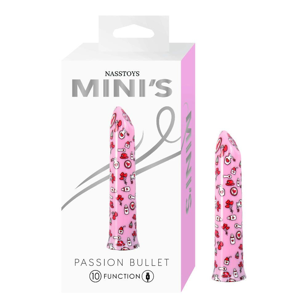 Nasstoys Mini's Passion Bullet Vibrator with Heart Prints