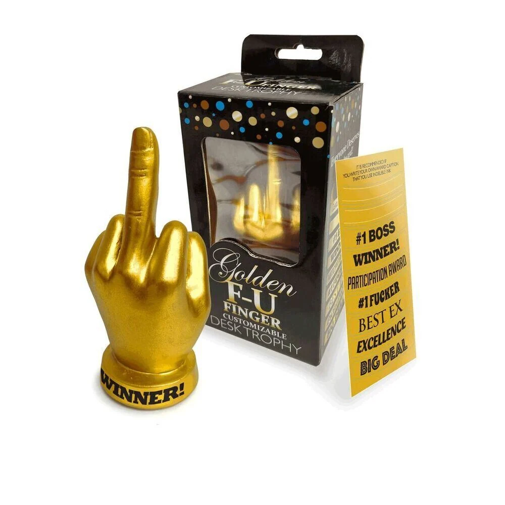 Little Genie Golden Fu 手指奖杯（适用于办公室和团队颁奖）