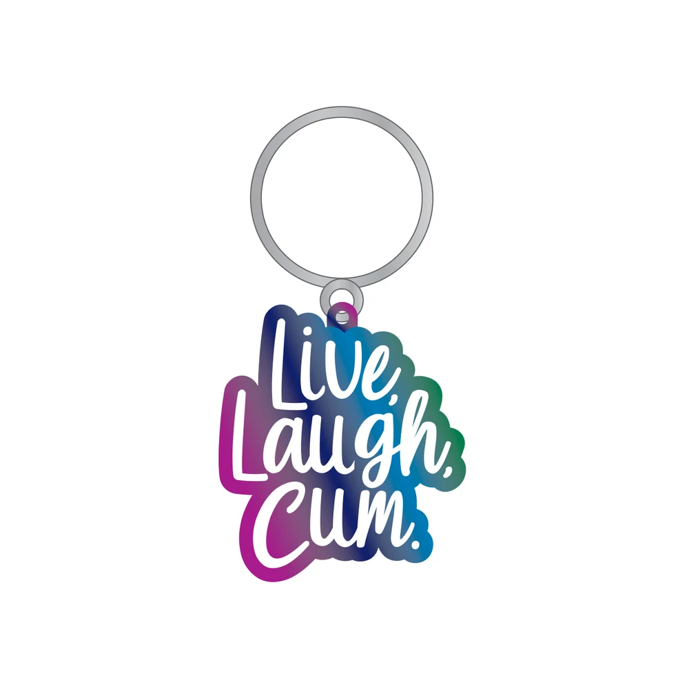 Live Laugh Cum 彩虹金属漆珐琅钥匙扣
