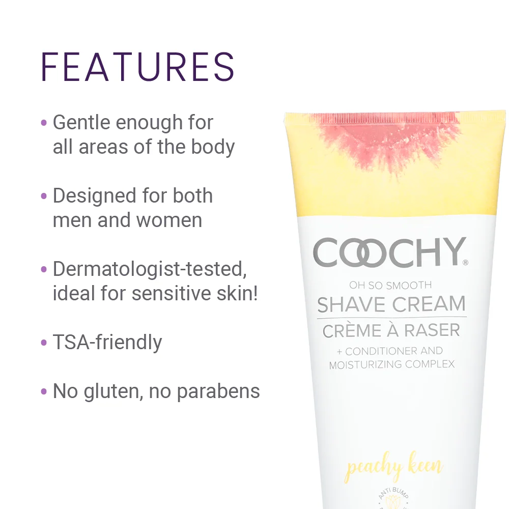 Coochy Shave Cream Peachy Keen with Georgia Peaches, Sugar Cane and Vanilla
