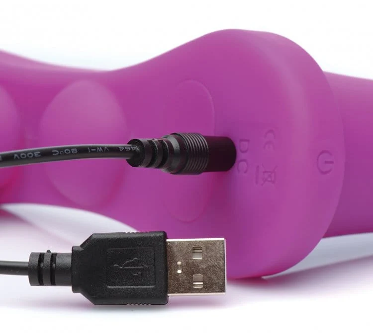 Strap-U Double Take 10X Vibrating DP Strap-On Set in Purple