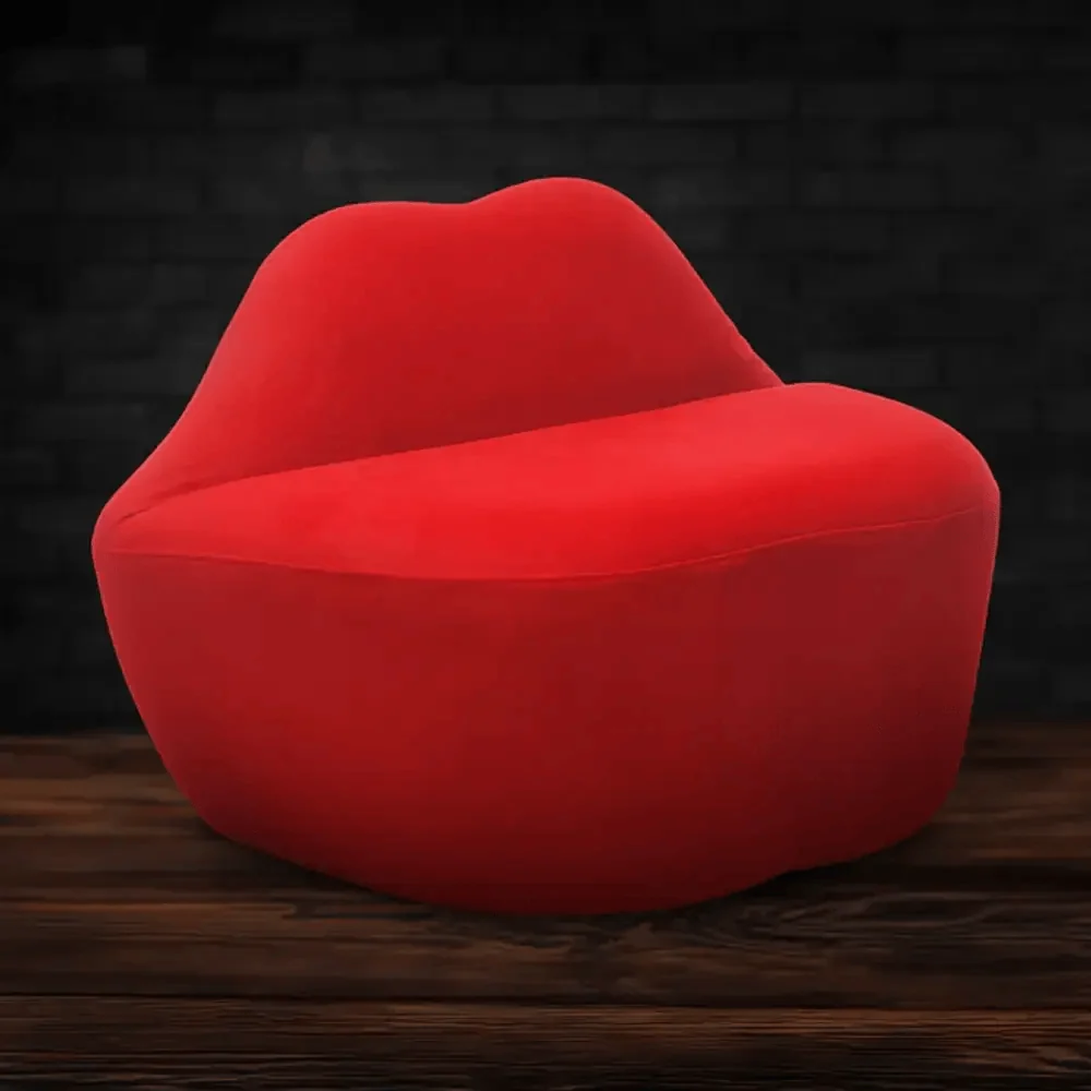 Master Series Lips Accent Sex Chair in Red Velvet