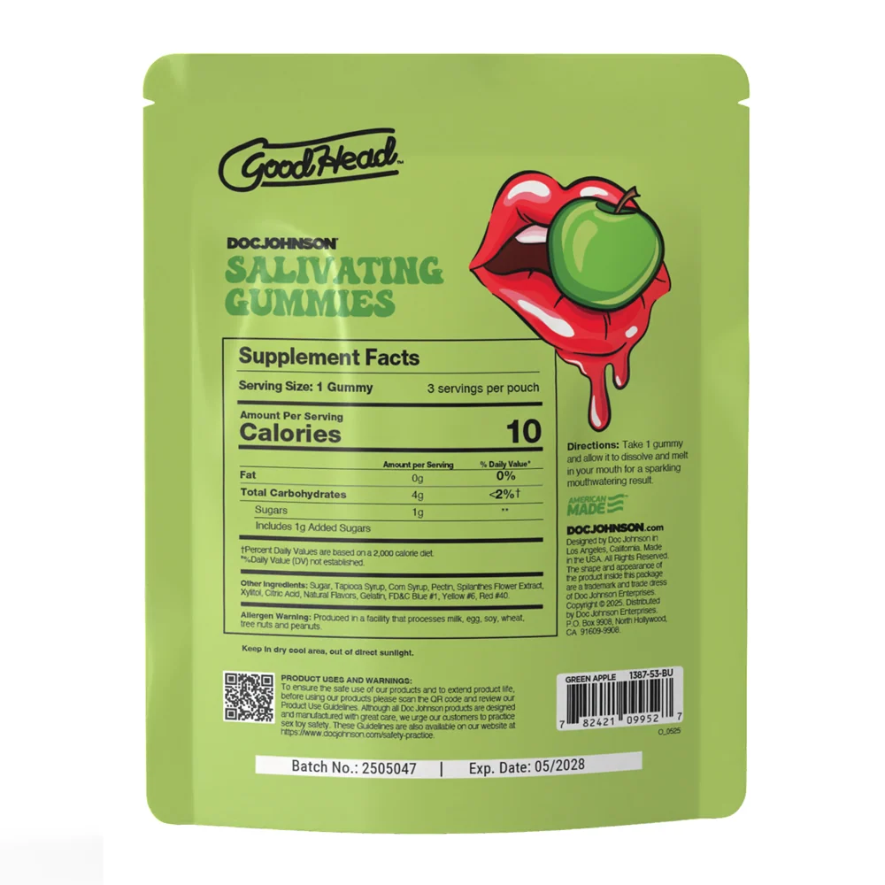 GoodHead Salivating Gummies in Green Apple and Watermelon