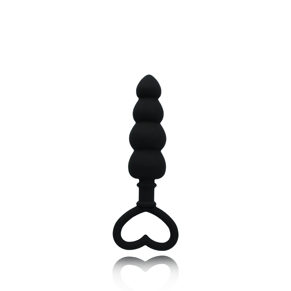Silicone Love Probe™ Graduated Anal Plug with Heart Finger Loop