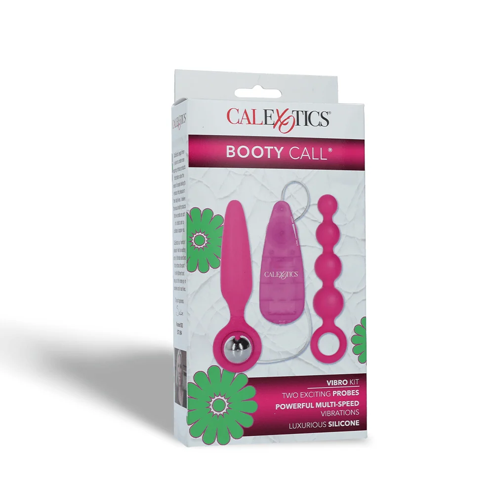Booty Call® Vibro Kit in Pink, 3-Piece Anal Toy Set with Bullet
