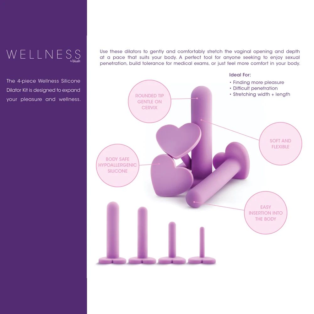 Blush Wellness 4pc Vaginal Dilator Kit with Silicone Dilators