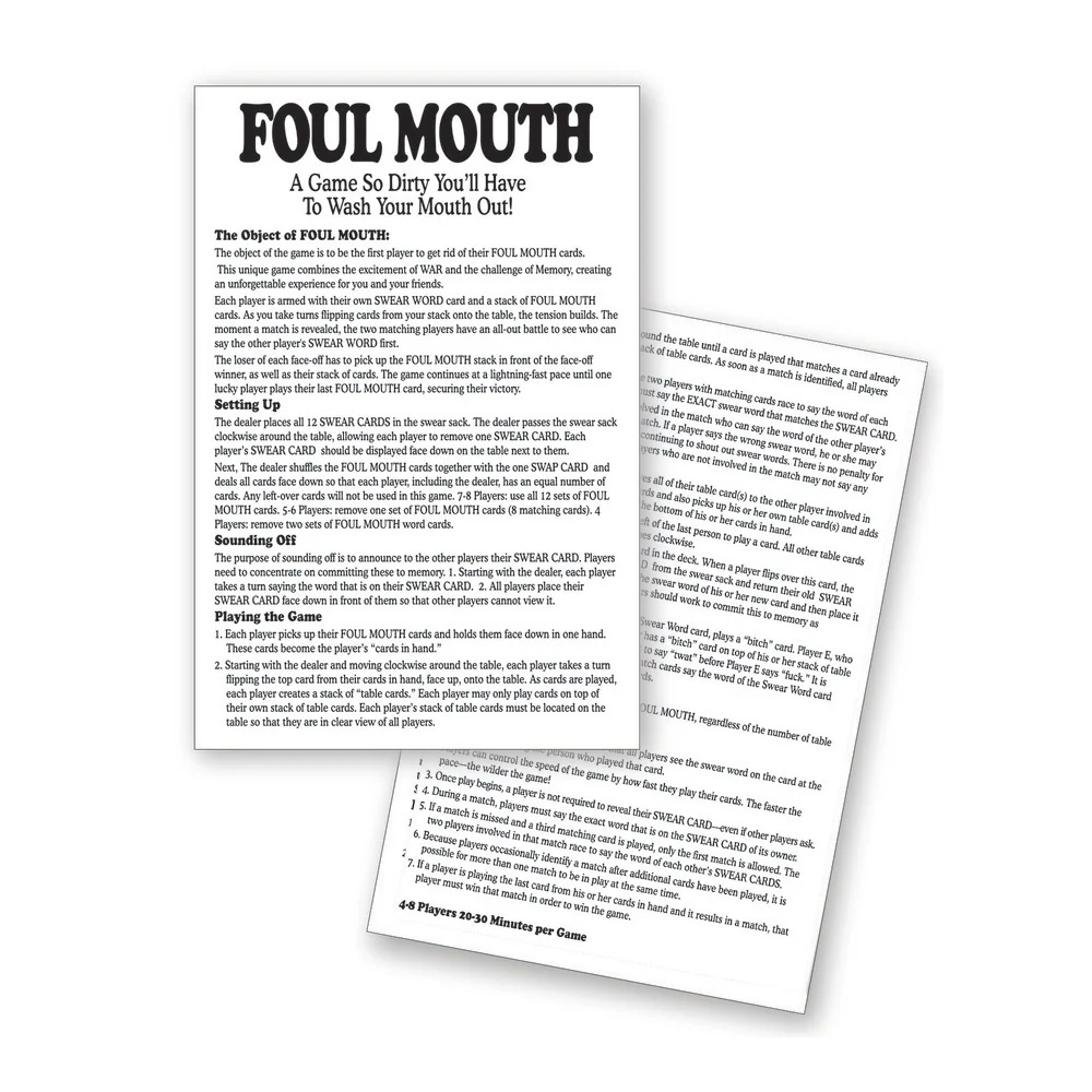 Little Genie Foul Mouth Card Game Mixing War and Memory