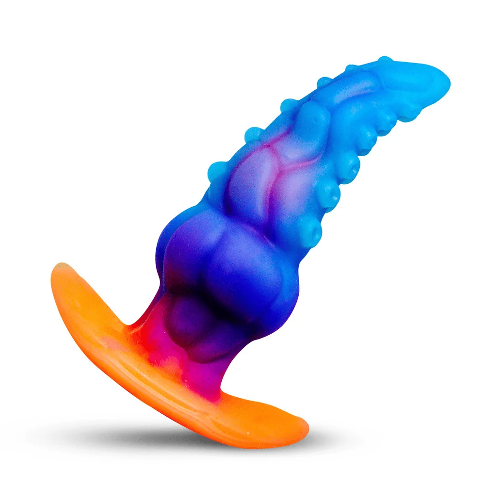Creature Cocks Glowtopus Glow-in-the-Dark Silicone Butt Plug with Sculpted Ridges