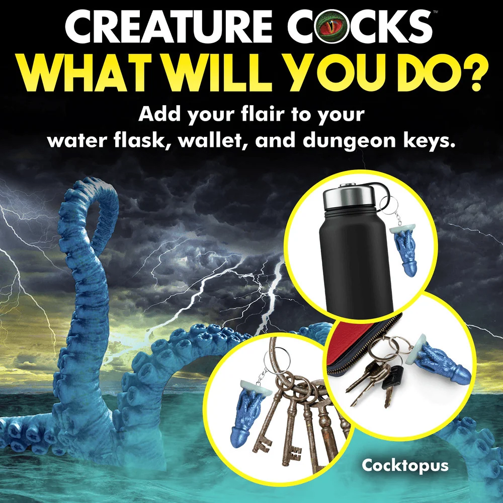 Creature Cocks Cocktopus Silicone Novelty Keychain for Bags and Keys