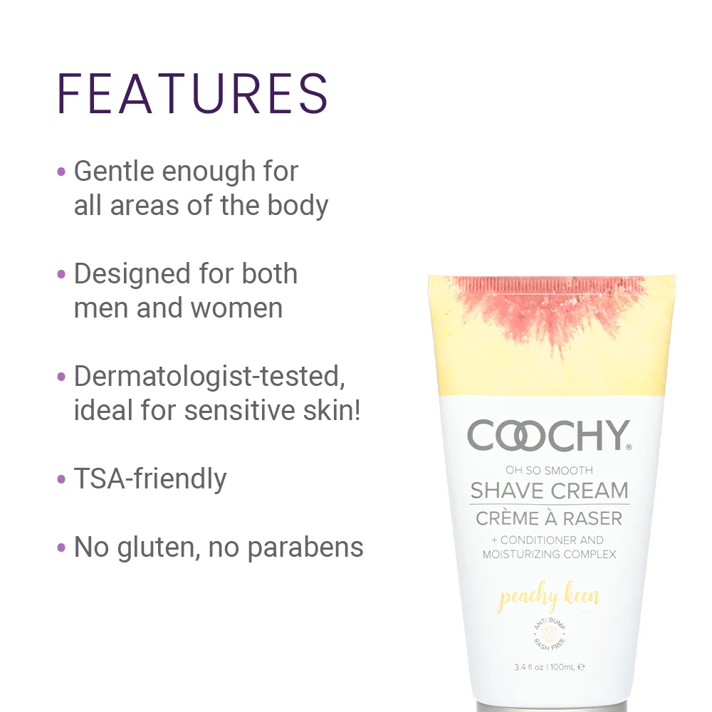 Coochy Shave Cream Peachy Keen with Georgia Peaches, Sugar Cane and Vanilla